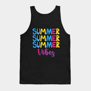 Bright Colorful Summer Vibes Text Tank Top